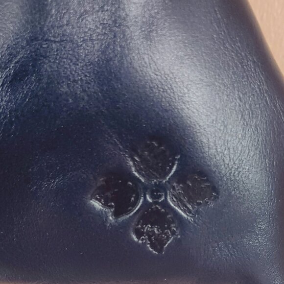 Patricia Nash Silvia Frame Crossbody Bag Blue Woven Black Leather - Picture 7 of 15